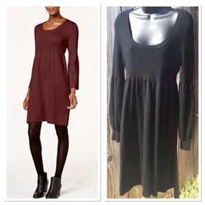 Brown Calvin Klein balloon sleeves sweater dress